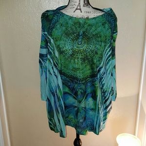 5x. Gorgeous Liz & Me top.